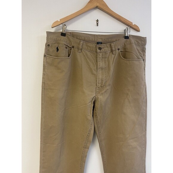 Polo Ralph Lauren Straight Relaxed Fit Pants Mens 40x 30Tan Khaki Mid Rise Chino - Picture 2 of 8